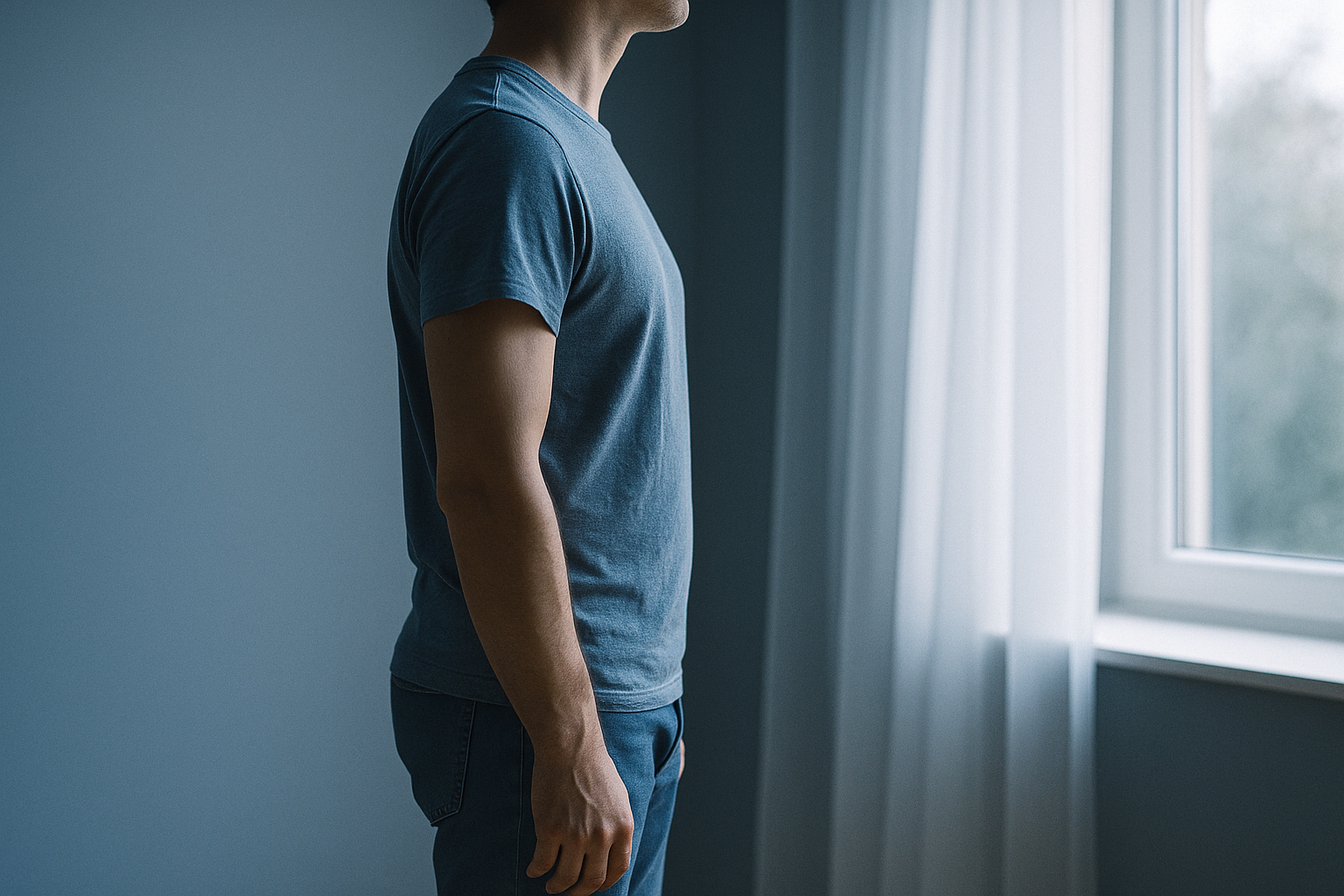 Silhouette debout de profil illustrant la posture et l'équilibre intérieur en Gestalt-thérapie à Choisy-le-Roi